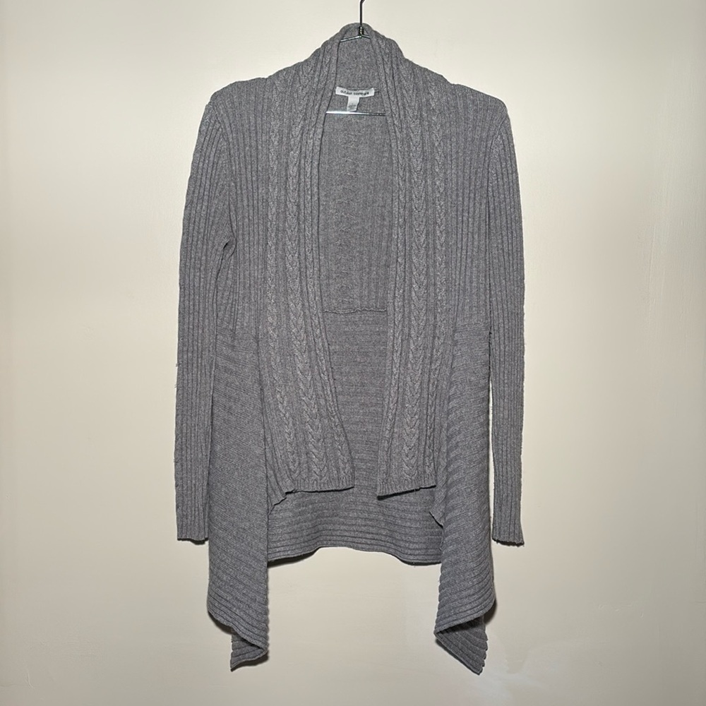 Autumn Cashmere Cabled Rib Drape Cardigan